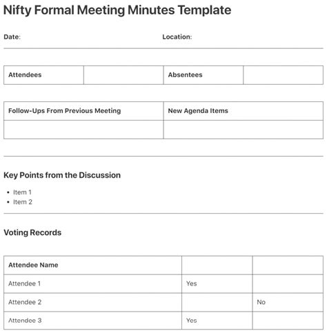 Post Meeting Notes Template
