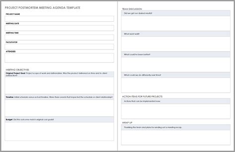 Post Mortem Meeting Template