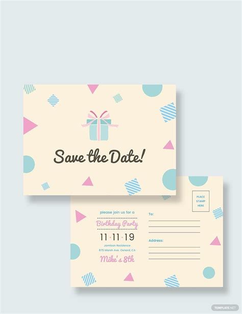 Postcard Template Save The Date