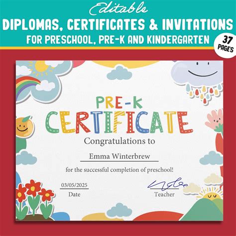Pre K Certificate Templates