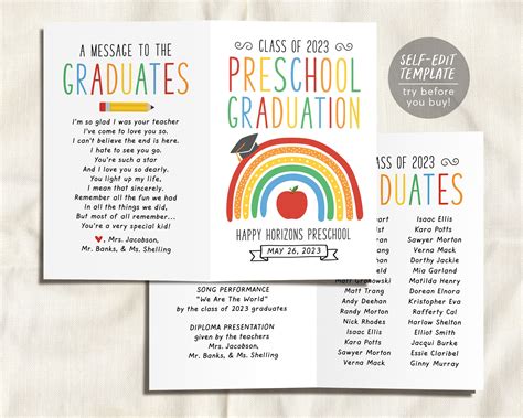 Pre K Graduation Program Template