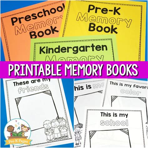 Pre K Memory Book Printables Free