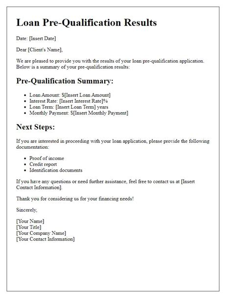 Pre Qualification Letter Template