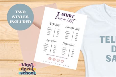 Pricing Chart For Htv Shirts