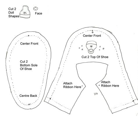 Printable 18 Doll Shoe Patterns Free
