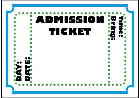 Printable Admission Ticket Template