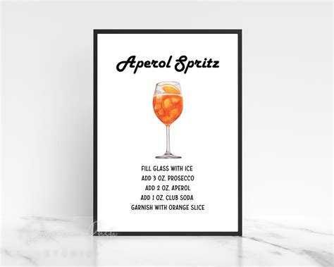 Printable Aperol Spritz Recipe