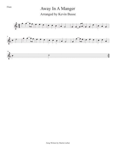 Printable Away In A Manger Key Of C Flute