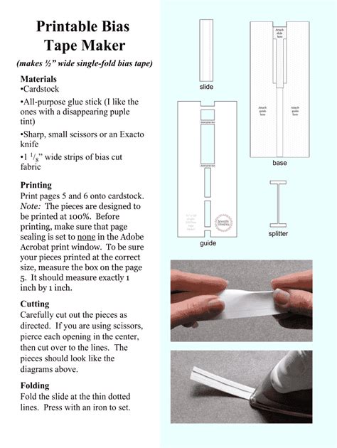 Printable Bias Tape Maker