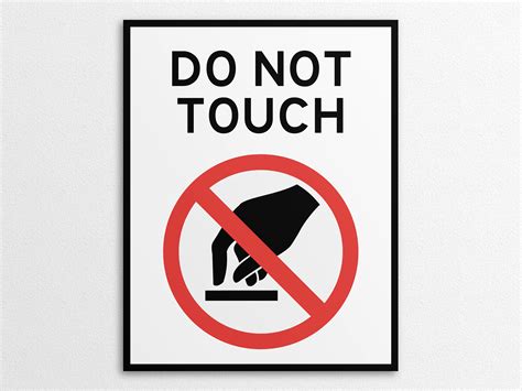 Printable Black Background Small Signs Do Not Touch