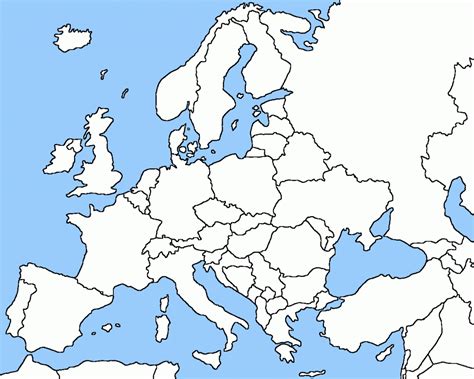 Printable Blank Europe Map