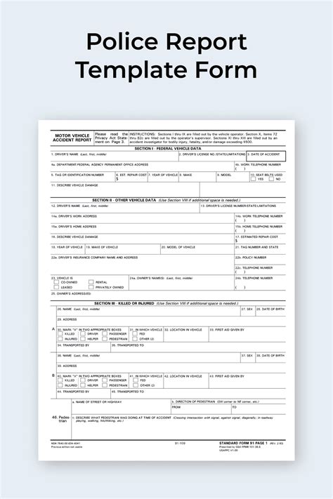Printable Blank Police Report Forms