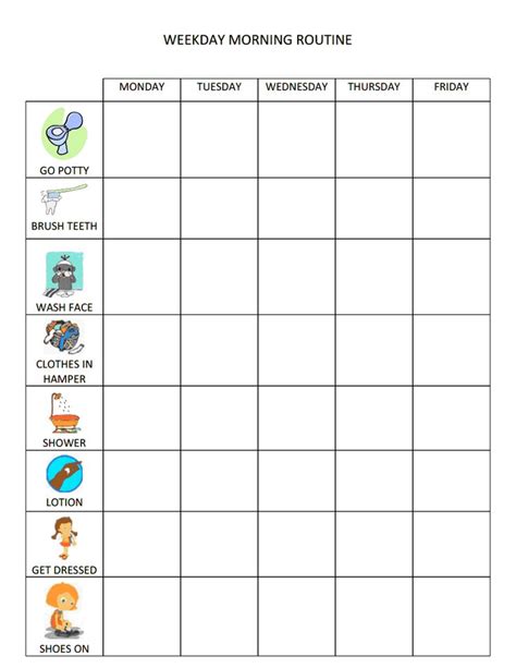 Printable Blank Routine Chart