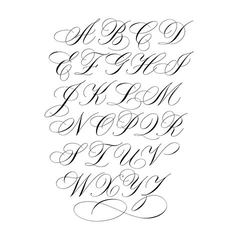 Printable Calligraphy Alphabet