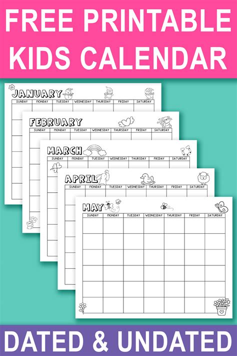 Printable Childrens Calendar