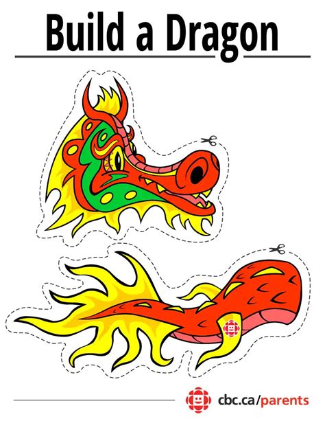 Printable Chinese Dragon Craft Template