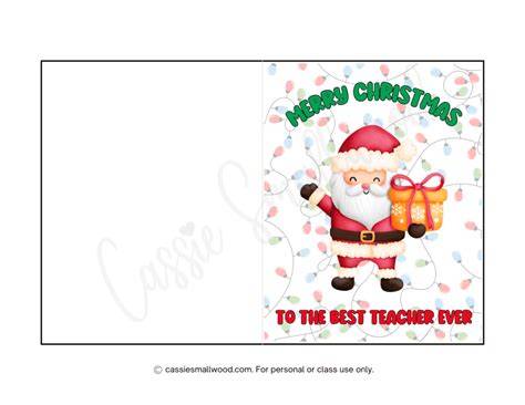 Printable Christmas Cards For Teachers Free