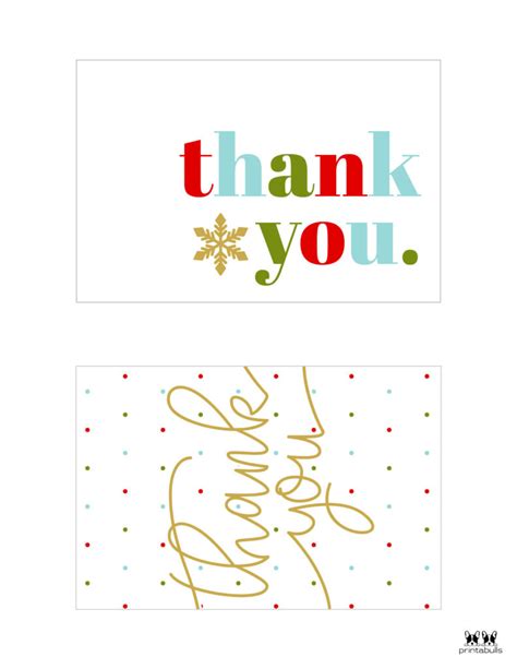 Printable Christmas Thank You Cards