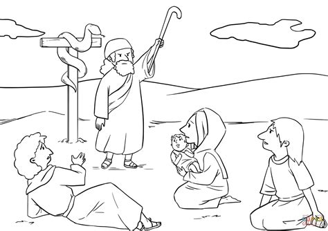 Printable Coloring Pages Of Moses And The Copper Snake