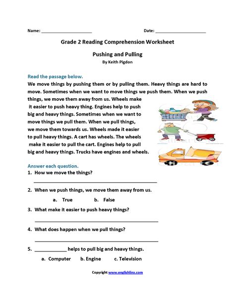 Printable Comprehension Test Grade 2