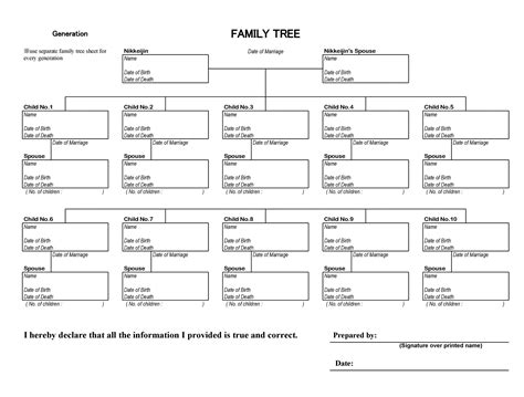 Printable Copy Of An Individual Family Tree Sheet