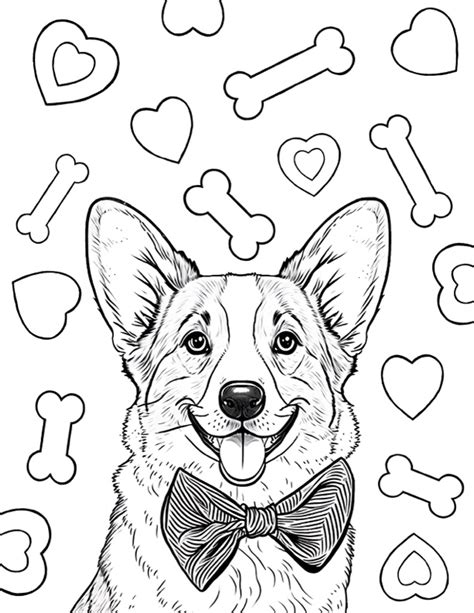 Printable Corgi Coloring Pages