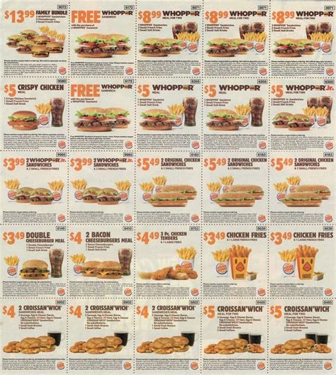 Printable Coupons For Burger King