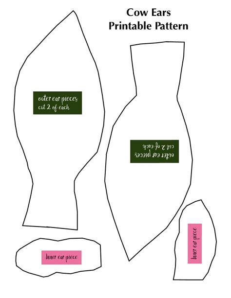 Printable Cow Ears