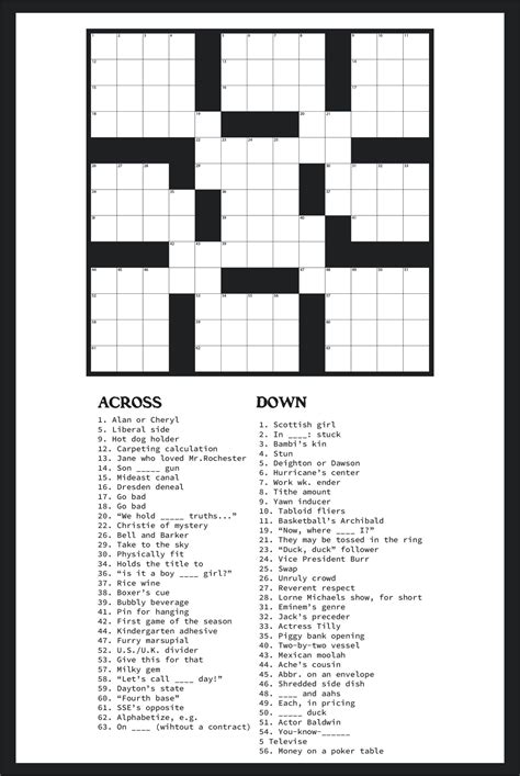 Printable Crossword Puzzles Easy