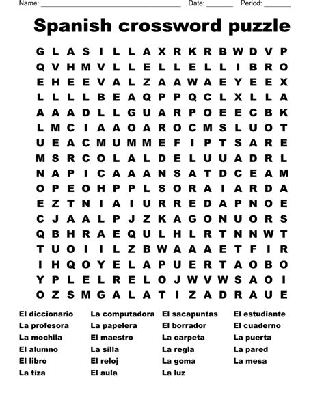 Printable Crossword Puzzles In Spanish