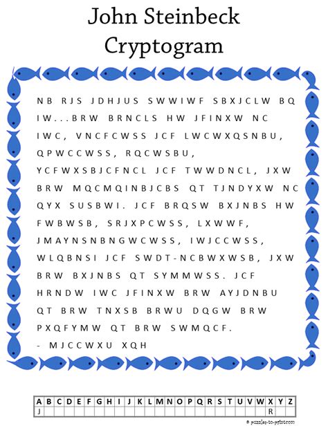Printable Cryptoquip Puzzles