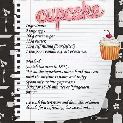 Printable Cupcake Recipe