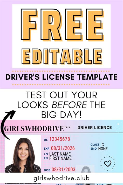 Printable Drivers License
