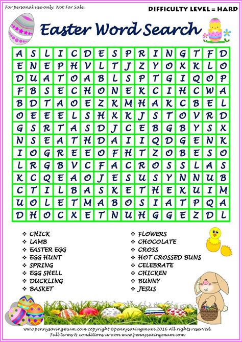 Printable Easter Word Search Puzzles