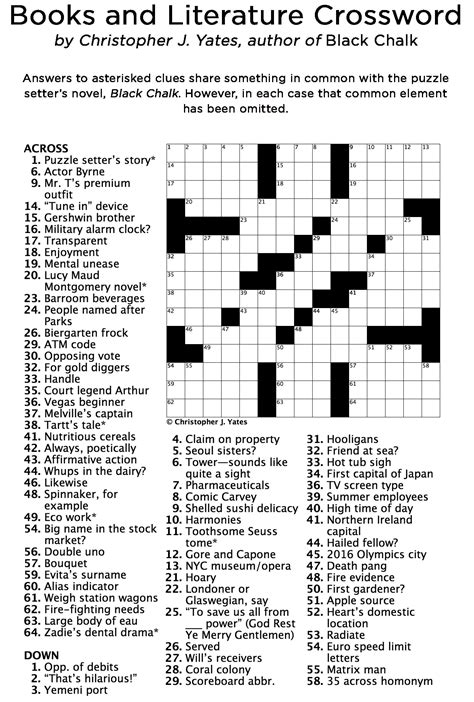 Printable Easy Crossword Puzzles With Answers