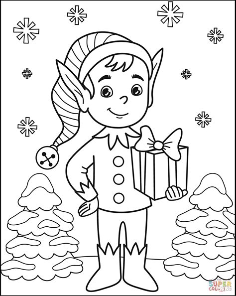 Printable Elf Coloring Page