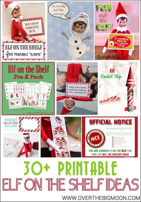 Printable Elf On Shelf Ideas
