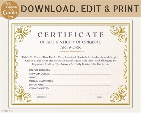 Printable Ertificate
