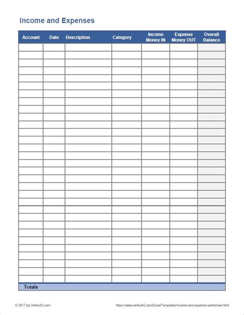 Printable Expense Sheet