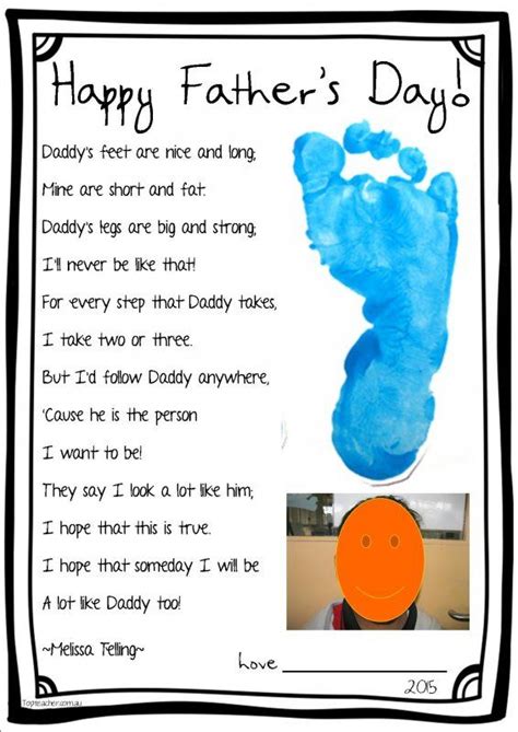 Printable Fathers Day Footprint Poem