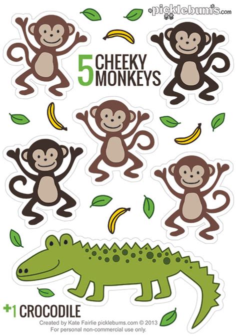 Printable Five Little Monkeys