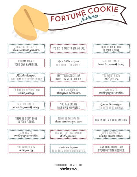 Printable Fortune Cookie Sayings