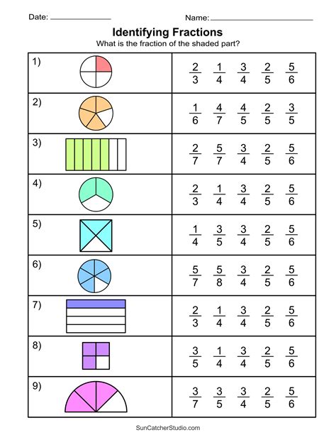 Printable Fractions Worksheets