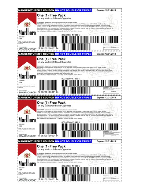 Printable Free Cigarette Coupons