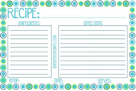 Printable Free Recipe Cards