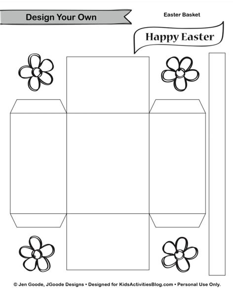 Printable Full Page Easter Basket Template