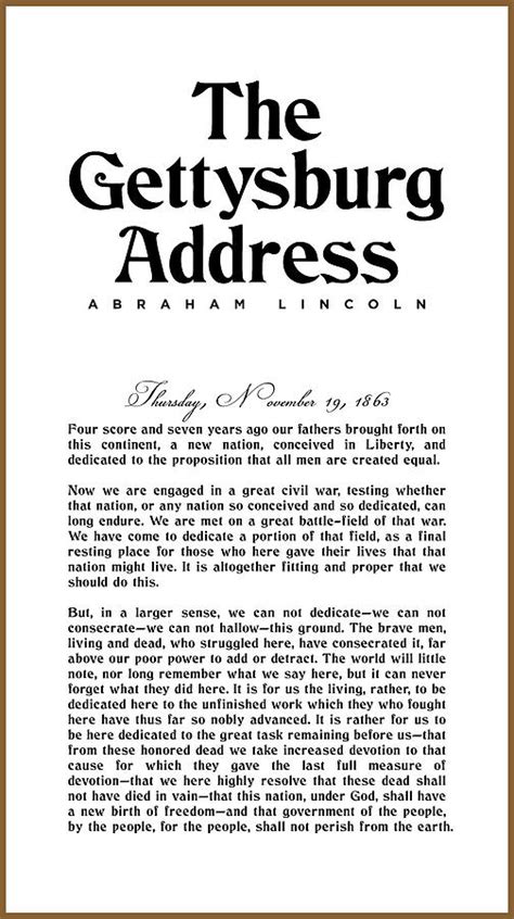 Printable Gettysburg Address
