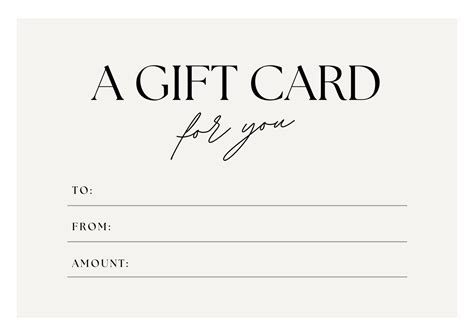 Printable Gift Cards Free