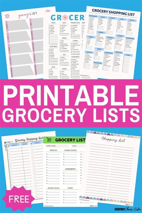 Printable Grocery List