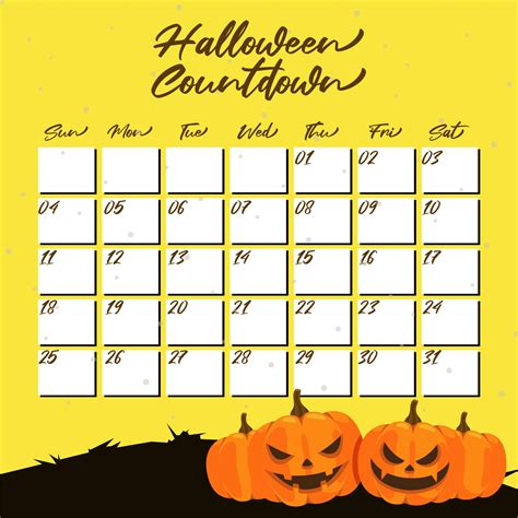 Printable Halloween Calendar
